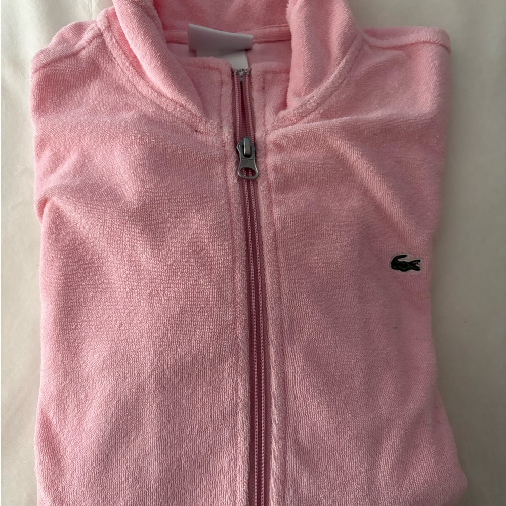 Lacoste Soft Pink Fleece Jacket - Picture 5 of 5